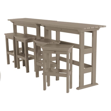 Highwood Usa Lehigh 6pc Bar Height Outdoor Patio Furniture Balcony Set AD-KITBALC201-WBR